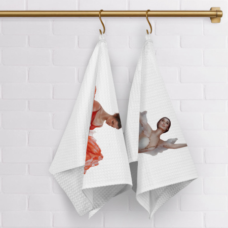 Набор полотенец вафельных Рассвет балета "Федоскино" 40х70